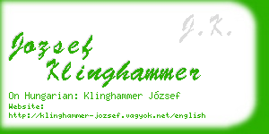 jozsef klinghammer business card