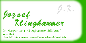 jozsef klinghammer business card